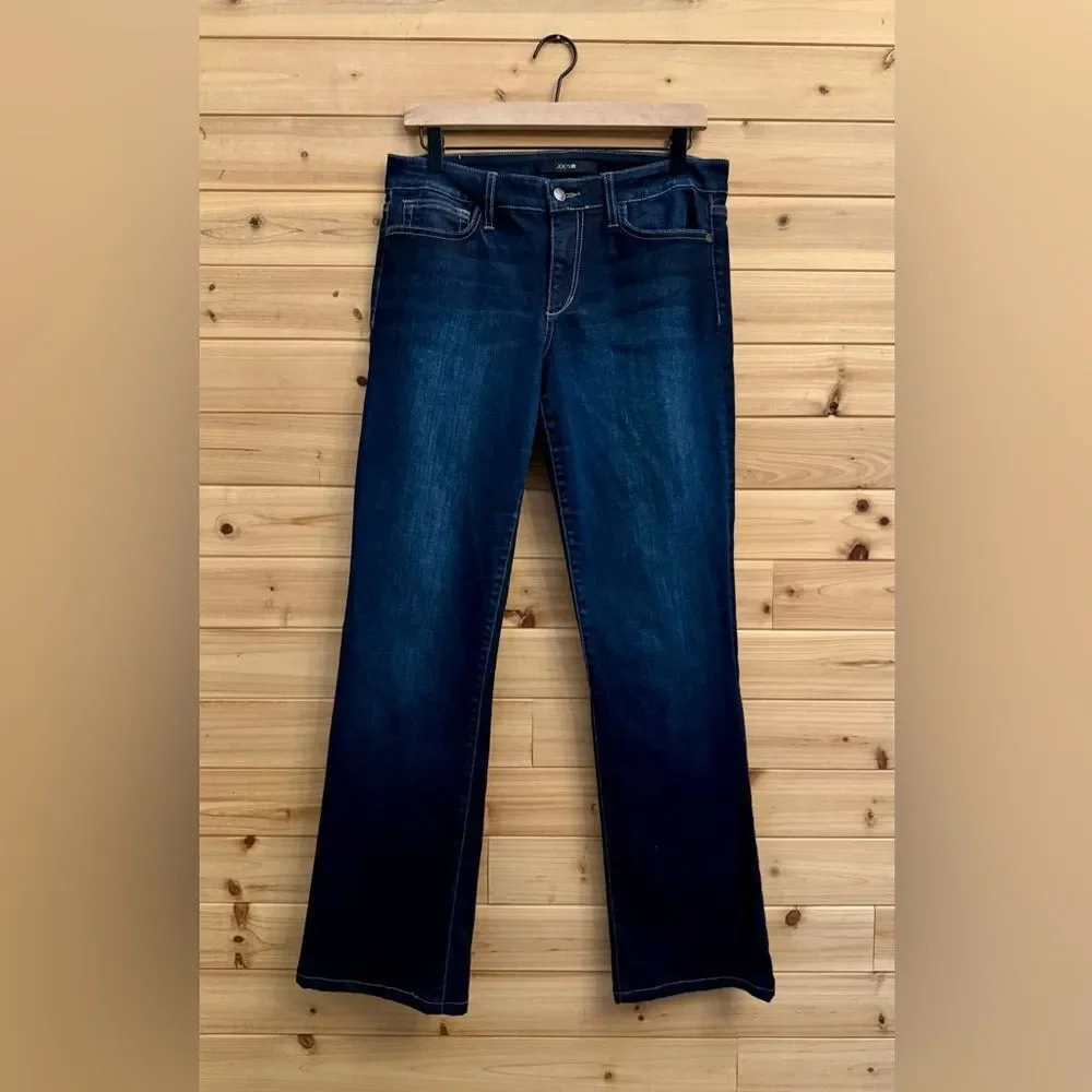 Joes Jeans Size 31/12 Mid Rise Dark Wash Bootcut Cotton Lycra Blend Jeans